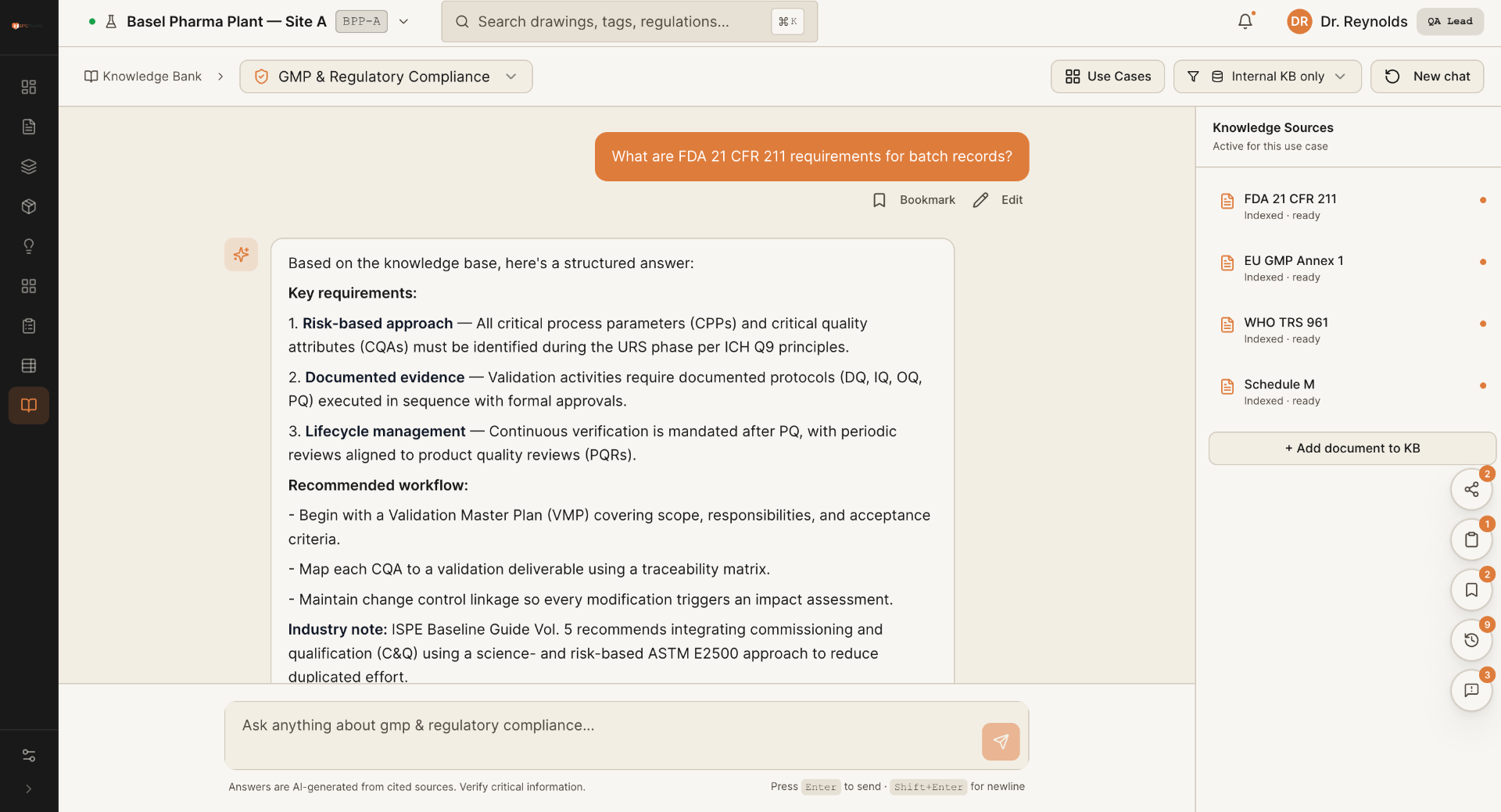 Knowledge Hub interface